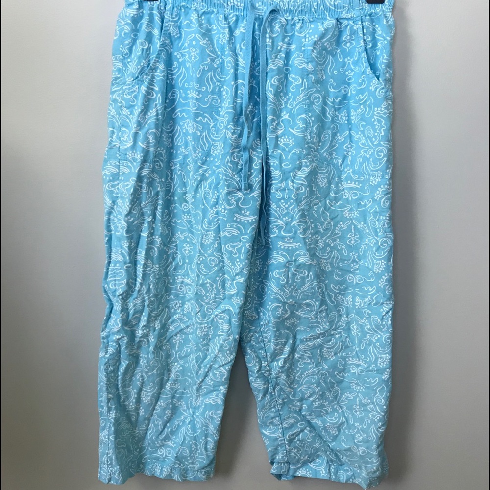 Light & Flowy Blue Patterned Fresh Produce Pants